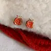 Pendientes Rojos de Otoño e Invierno de Granada para Mujer 2025 Nuevo Estilo Caliente Pendientes Exquisitos Lujo Accesible Pendientes de Gama Alta y Hermosos