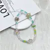 Cordón Corto para Teléfono para Muñeca, Cadena de Cuentas Hecha a Mano de Colores Caramelo, Colgante Creativo para Teléfono, Cadena para Funda de Teléfono