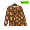 Sudadera con capucha personalizada con estampado digital 3D de Rilakkuma, diseño de oso de dibujos animados, cuello redondo