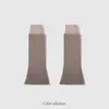 Calcetines Miu de Punto Color Gris Ahumado Estilo Coreano para Mujer Otoño e Invierno Combinación de Colores Cuerno Estilo Sexy Y2K Mangas para Pantorrilla Calcetines de Felpa en