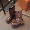 Botas de cuero para niñas 2026 nuevo estilo Botas Martin para niños para niñas mayores Botas de princesa Botas de media caña otoño e invierno para niñas