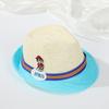 Sombrero de Paja de Verano para Niños Dibujos Animados Animal Pequeño Buen Bebé Protector Solar Sombrero para el Sol al Aire Libre Sombrero para el Sol de Ala Grande para Niños y Bebés