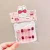Adesivos de Unha de Coelho Morango Desenho Animado para Crianças Fofos Ano Novo Vermelho Adesivos de Unha 3D Doces e Clareadores para Meninas