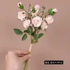 Rosa Artificial Francesa de Bolhas de Alta Qualidade Rosa Amarrada à Mão Decoração de Mesa para Hotel Restaurante Banquete Flores Artificiais Falsas