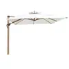 Sombrilla Romana Voladiza Cuadrada Doble de 2.5M/3M con Base de Hierro Cruzada, Parasol para Exteriores Ideal para Patio Piscina Jardín