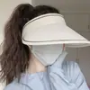 Chapéu de Proteção Solar para Mulheres, Anti-UV, Novo Estilo de Verão, Chapéu de Sol, Cobertura Facial para Ciclismo, Chapéu de Sol Integrado Sem Costura