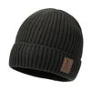 Chapéu de inverno masculino forrado de lã grosso chapéu de malha quente proteção auricular dos homens chapéu de lã à prova de frio ciclismo chapéu pullover inverno
