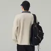Novedad Otoño/Invierno 2026: Sudadera a cuadros para hombre con cuello camisero y detalle de botones, Estilo High Street Americano, Manga larga, Top de marca de moda de Hong Kong