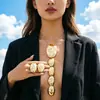 1 Collar de Aleación Transfronterizo de Venta Caliente, Moderno, Elegante, Sencillo, Elegante y Versátil Collar Largo para Mujer