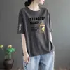 Comercio exterior transfronterizo sobrestock marca camiseta de manga corta de verano para mujer holgada talla grande ropa de mujer camiseta de manga media versátil adelgazante top moderno