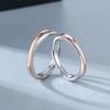 Anillo de pareja Mobius con diseño de nicho para mujer, anillo con abertura cruzada, regalo Tanabata