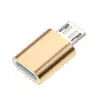 Adaptador de datos de carga para teléfono móvil de aleación de aluminio metálico tipo C a Micro V8