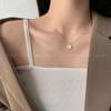 Japonês e coreano ins simples amor borboleta colar para as mulheres luz de luxo nicho design clavícula cadeia Colar de pérolas estilo frio para as mulheres