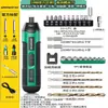 Set de Herramientas Destornillador Eléctrico Recargable Bosque Verde Taladro de Litio Destornillador Eléctrico Pequeño para Uso