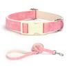Traje de collar y correa de algodón para mascotas transfronterizo tacto suave amigable con la piel correa de algodón de cuero collar de perro correa de perro