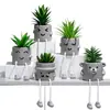 Planta en maceta de muñeca colgante estilo INS, adorno de planta artificial de cactus suculento para escritorio, decoración creativa para el hogar