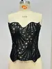 Corset de palácio europeu e americano de renda irregular de camada dupla com barbatanas roupas com estampa ins modeladoras de corpo AliExpress venda quente