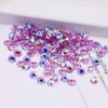 Nuevo y colorido parche de diamante de cristal blanco para decoración de uñas, venta al por mayor, arte de uñas de resina japonesa AB, colorido, base afilada, taladro redondo flash