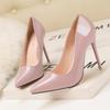 1132-1 (oferta especial) Zapatos de mujer estilo coreano elegantes de moda OL profesionales con tacón de aguja ultra alto puntiagudo sexy adelgazante