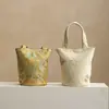Bolsa de almacenamiento cilíndrica de tela para juego de té, bolsa para juego de té de viaje al aire libre, bolsa de almacenamiento para juego de té de una tetera y tres tazas