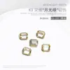 Accesorios para arte de uñas, diamantes de imitación K9 con base puntiaguda, diamantes de imitación en forma de corazón y corazón asimétrico, diamantes de imitación AB, corazón color durazno, rectangulares, cuadrados gruesos, diamantes de imitación verde luna, accesorios para uñas