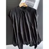 2026 Seda de Morera Estilo Chino Cuello Alto Sin Mangas Camiseta de Seda Verano Top Pequeño Top Corto Plisado Venta al por Mayor H08HT0270