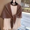 Australian 100 Pure Wool Shawl Feminino Aumento Outono e Inverno Joker Quente Triângulo Xale Cachecol de Malha Feminino
