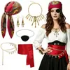 Set de Disfraz para Fiesta de Halloween Diadema Cinturón Collar Máscara de Ojos Accesorios de Disfraz Cosplay Pirata