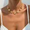 Colar Floral Criativo Estilo Oceano para Mulheres, Corrente de Franja de Alto Padrão, Corrente de Suéter em Camadas para Clavícula Venda por Atacado