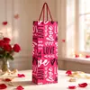 Bolsa de Vinho Popular para o Dia dos Namorados, Bolsa Tote para Uma Garrafa de Vinho, Saco de Papel, Bolsa de Presente em Formato de Coração, Papel Cartão Branco