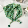 Pañuelo pequeño cuadrado de algodón y lino con borlas de 58 cm Protector de cuello Bufanda suave Pañuelo decorativo para la cabeza Pañuelo floral Retro Pequeño Fresco
