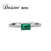 Nuevo anillo geométrico de esmeralda de moda de alta gama Desini en plata S925 Joyería ins exquisita de Europa y Estados Unidos