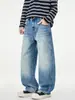 Ropa para Hombre Muqiu 2026 Nuevos Jeans de Mezclilla Lavada Estilo Americano para Hombre, Corte Cocoon, Pantalones Largos Anchos Sueltos y Relajados