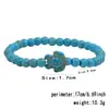 Pulsera elástica de cordón de moda turquesa transfronteriza vintage para hombres y mujeres, pulsera con colgante de cruz estilo europeo y americano