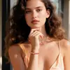 Elegante Retro Pulsera Collar de Piedra del Sol Rosa de 8 mm para Dama Joyería de Piedra Natural Regalo Joyería Transfronteriza