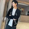 Suéter Masculino 2027 Outono Inverno Bloco de Cores Cardigã Tricô Jaqueta Estilo Preguiçoso Versão Coreana Fino Leve Estilo Maduro Suéter Masculino