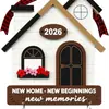 2026 Nuevo Regalo de Inauguración Adornos de Madera Decoración del Hogar Adornos Rojos para Árbol de Navidad Regalo