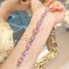 Pulsera de diamantes rosas Argyle de lujo ligero de moda, europea y americana retro de alta gama, totalmente engastada con circonitas rosas, joyería de mano al por mayor para mujeres