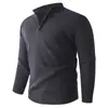 Comercio Exterior Amazon Transfronterizo Nuevo Tejido para Hombre Cuello Alto Juvenil Forro Polar Cálido Media Cremallera Top Camisa Base