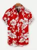 Ropa de Hombre Transfronteriza Amazon Nuevo Estilo de Verano Camisa Hawaiana para Hombre de Solapa Manga Corta Cardigan Casual con Estampado 3D