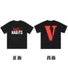 En stock Vlone High Street Big V Mariposa Letra Calavera Esqueleto Limitado Big V Colección Casual Camiseta de Manga Corta para Hombres y Mujeres