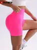 Pantalones Cortos de Yoga de Cintura Alta Transfronterizos de Tres Cuartos Color Melocotón Levanta Glúteos Color Brillante Shorts de Yoga Levanta Glúteos Shorts Deportivos de Fitness para Mujer