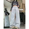 Pantalones de Chándal con Estampado de Letras Estilo Callejero Americano para Mujer, Otoño, Caída, Cintura Alta, Holgados, Rectos, Frescos, Modernos, Pierna Ancha