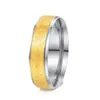 Novo Anel Feminino Bicolor de 6mm Transfronteiriço Aço Inoxidável Fosco Anel de Falange Joia Simples da Moda Anel de Casal