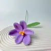 Hilo de Ganchillo Flor de Tulipán Abierta Floreciendo Ramo Producto Terminado Arreglo Floral de Simulación Jarrón con Ramo Regalo