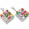 Navidad 9 Teclas Alivio del Estrés Botón Luminoso Juguete para Aliviar el Estrés Keycap Llavero Teclado DIY Juguete para Aliviar el Estrés Colgante