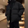 Cross2026 Estilo Hong Kong Roupas Novas de Algodão Homem Inverno Acolchoado Estudante Roupas Pão ins Americana Gola Alta Roupas de Algodão Jaqueta