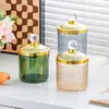 Tubo de Hisopo de Algodón de Lujo Ligero, Frasco de Almacenamiento Conveniente, Caja de Hisopos de Algodón para el Hogar, Mesa de Café de Sala de Estar, Caja de Palillos, Caja de Hilo Dental, Frasco de Hisopos de Algodón con Tapa