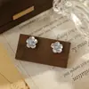 Pendientes de Tachuela de Flor Esmaltados con Goteo de Aceite y Circonita para Mujer, Verano Fresco, Exquisitos, de Alta Gama, Ligeros, de Lujo, Moda, Joyería Versátil para Orejas