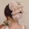 2026 Nuevo Estilo Pinza para el Cabello con Lazo Grande de Terciopelo Rojo, Accesorio para el Cabello para Niñas, Tocado de Princesa Nupcial de Borla de Alta Gama